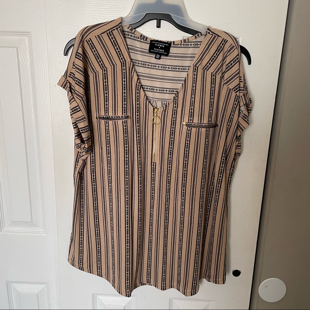 Flower & Feather zip top
